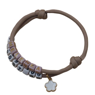 Adresówka dla psa z linki paracord – beżowa, Classic Beige