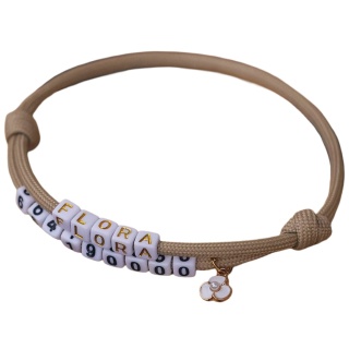 Adresówka dla psa z linki paracord – beżowa, Classic Beige