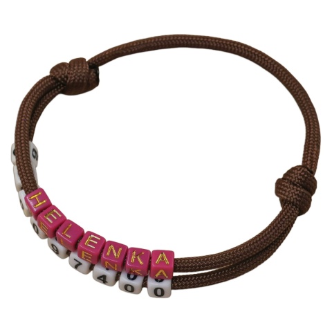 Adresówka dla psa z linki paracord – brązowa, Dark Brown