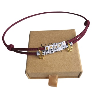 Adresówka dla psa z linki paracord – burgundowy, Burgundy