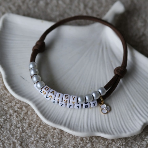 Adresówka dla psa z linki paracord – różowo-brązowa, Praline Brown