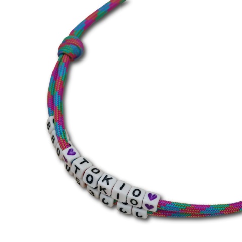 Adresówka dla psa z linki paracord – fioletowa, Rainbow Purple