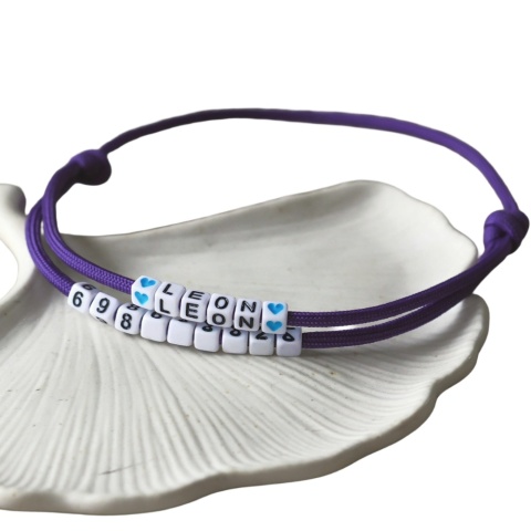 Adresówka dla psa z linki paracord – fioletowa, Violet