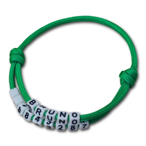 Adresówka dla psa z linki paracord – zielona, Green