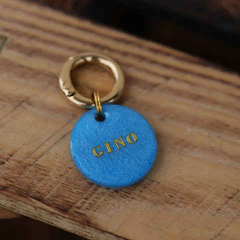 Adresówka dla psa z żywicy – personalizowana, perłowe wypełnienie (różne kolory i kształty)