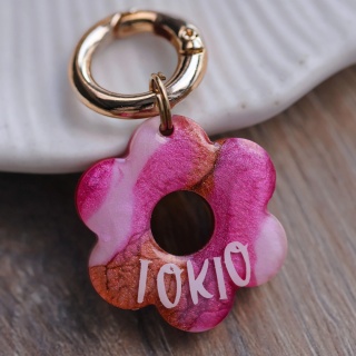 Adresówka dla psa z żywicy – personalizowana, marmurkowe wypełnienie (różne kolory i kształty)