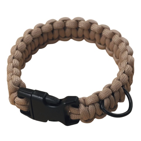 Obroża pleciona dla psa z linki paracord – beżowa, Beige