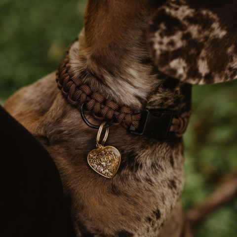 Obroża pleciona dla psa z linki paracord – brązowa, Dark Brown