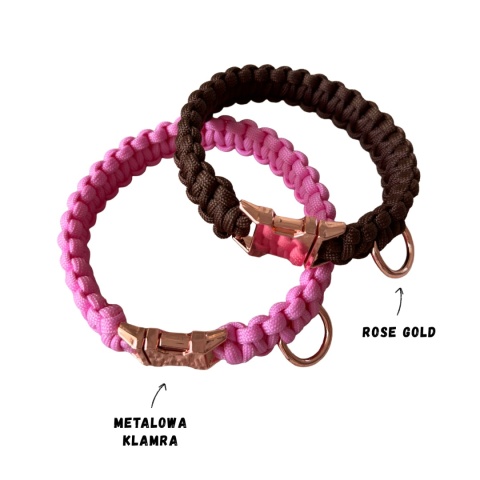 Obroża pleciona dla psa z linki paracord – czarna, Black Moon