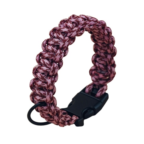 Obroża pleciona dla psa z linki paracord – różowo-brązowa, Praline Brown