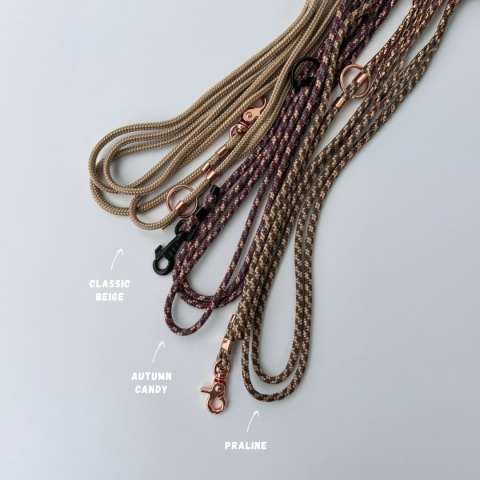 Smycz linowa dla psa miejska (mini) – fioletowa, Autumn Candy