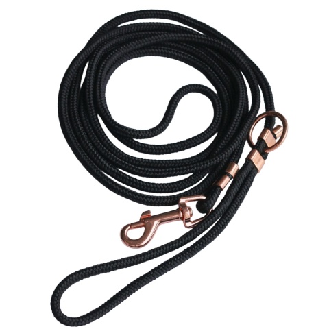 Smycz linowa miejska dla psa (mini i standard) – czarna, Black