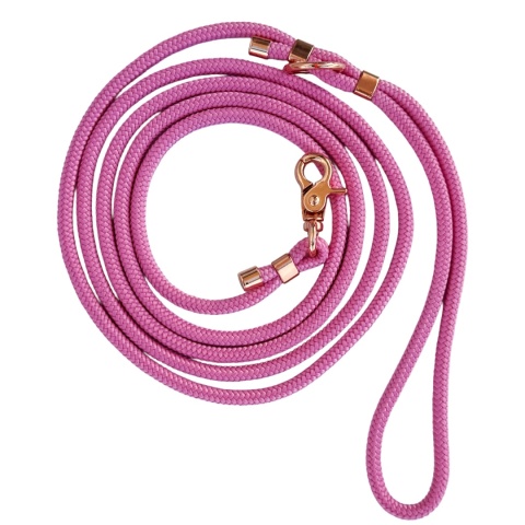 Smycz linowa miejska dla psa (mini i standard) – różowa, Rose Pink