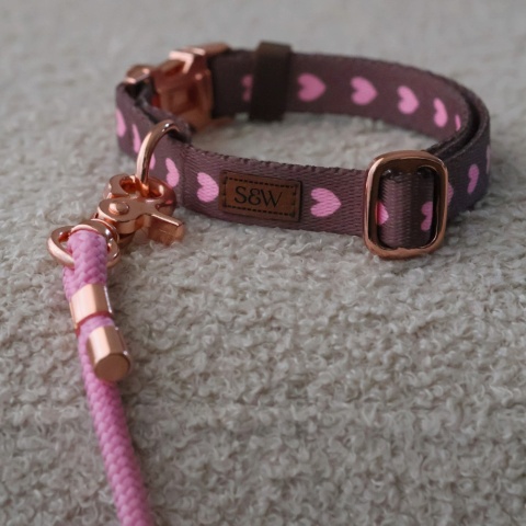 Smycz linowa miejska dla psa (mini / standard / strong) – różowa, Rose Pink
