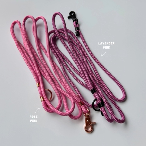 Smycz linowa miejska dla psa (standard) – lawendowa, Lavender Pink