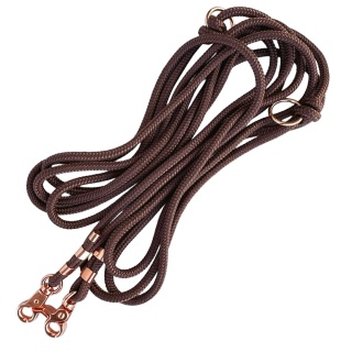 Smycz linowa przepinana dla psa – brązowa, Chocolate Brown