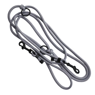 Smycz linowa przepinana dla psa – szara, Ash Grey