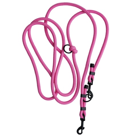 Smycz linowa przepinana dla psa – różowa, Rose Pink