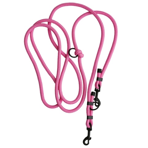 Smycz linowa przepinana dla psa – różowa, Rose Pink