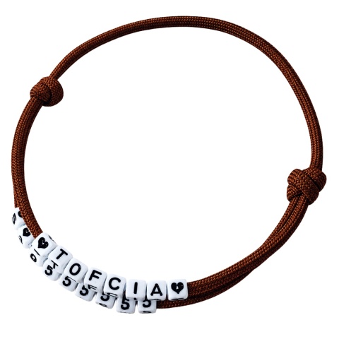 Adresówka dla psa z linki paracord – brązowa, Dark Brown