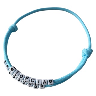 Adresówka dla psa z linki paracord – błękitna, Baby Blue