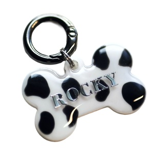 Adresówka dla psa z żywicy krówka – personalizowana (różne kolory i kształty)