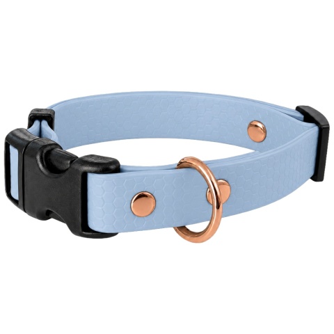 Obroża wodoodporna dla psa, błękitna, regulowana z klamrą HEXA – Baby Blue (13mm, 16mm, 20mm)