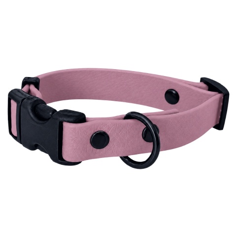 Obroża wodoodporna dla psa, brudny róż, regulowana z klamrą – Dusty Pink