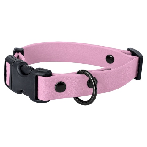 Obroża wodoodporna dla psa, brudny róż, regulowana z klamrą TPU – Dusty Pink (16mm, 20mm, 25mm)
