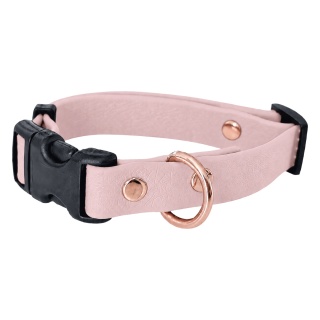 Obroża wodoodporna dla psa, różowa, regulowana z klamrą – Creamy Pink