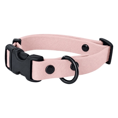 Obroża wodoodporna dla psa, różowa, regulowana z klamrą – Creamy Pink