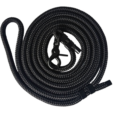 Smycz linowa miejska dla psa (mini / standard / strong) – czarna, Black