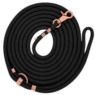 Smycz linowa miejska dla psa (mini / standard / strong) – czarna, Black
