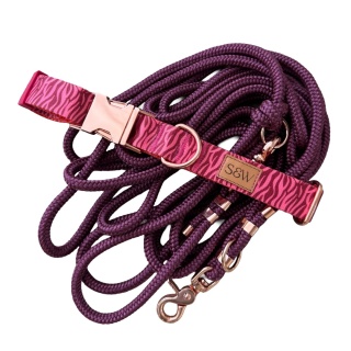 Smycz linowa miejska dla psa (standard / strong) – fioletowa, Sweet Aubergine