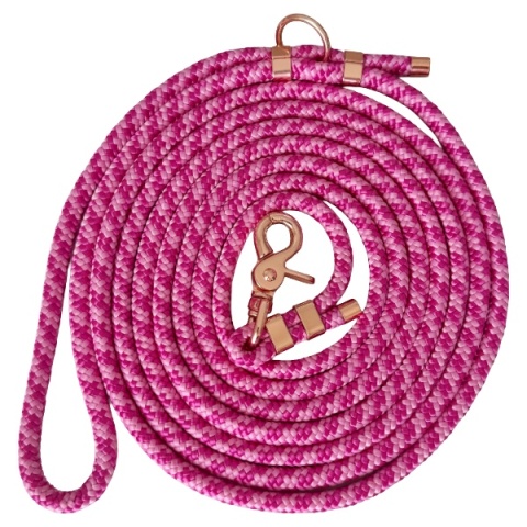 Smycz linowa miejska dla psa (standard / strong) – różowa, Bubblegum Pink