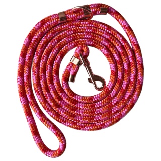 Smycz linowa miejska dla psa (standard / strong) – wielokorowa, Peachy Pink