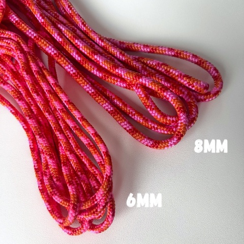 Smycz linowa miejska dla psa (standard / strong) – wielokorowa, Peachy Pink