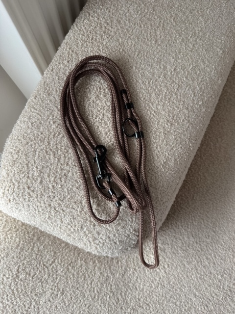 Smycz linowa miejska mini (5mm), brązowa, 2m