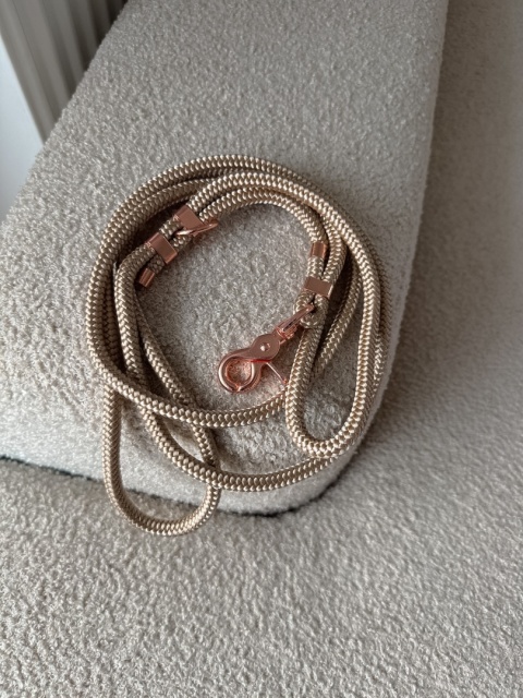 Smycz linowa miejska strong (8mm), beżowa, 1,8m