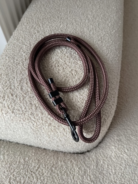 Smycz linowa miejska strong (8mm), brązowa, 1,2m