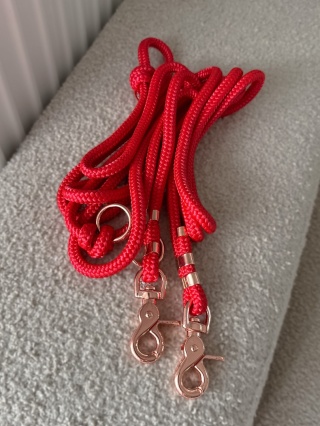 Smycz linowa miejska strong (8mm), czerwona, Classic Red, 3.4m