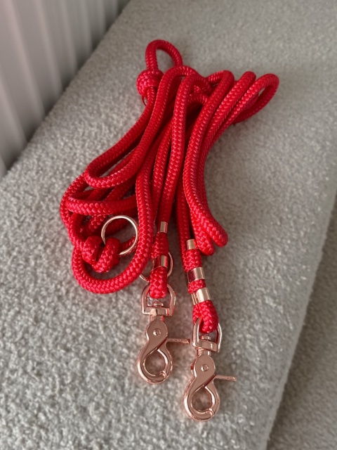 Smycz linowa miejska strong (8mm), czerwona, Classic Red, 3.4m