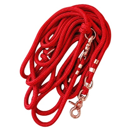 Smycz linowa przepinana dla psa "hands free" – czerwona, Classic Red