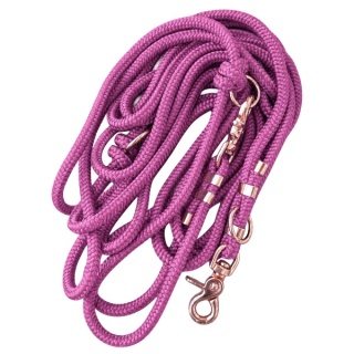 Smycz linowa przepinana dla psa "hands free" – lawendowa, Lavender Pink