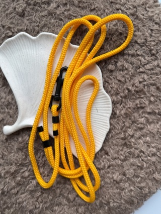 Smycz linowa przepinana dla psa "hands free" – zółta, Yellow Honey