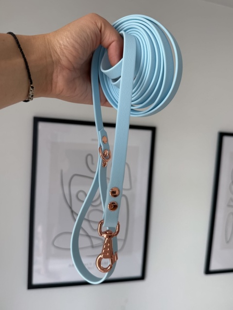 Smycz miejska TPU (13mm), niebieska, Baby Blue, 2.80m