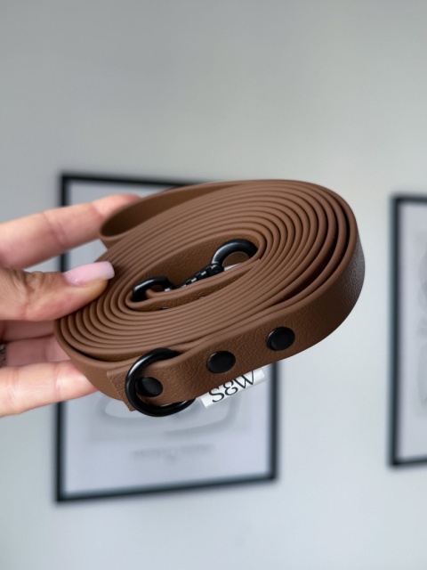 Smycz miejska TPU (16mm), brązowa, Chocolate Brown, 2.55m