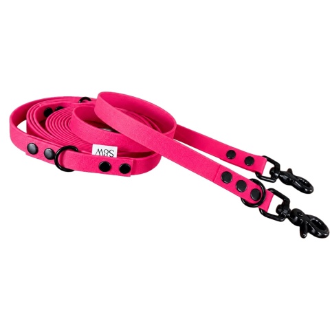Smycz przepinana wodoodporna dla psa "hands free" – różowa, Barbie Pink