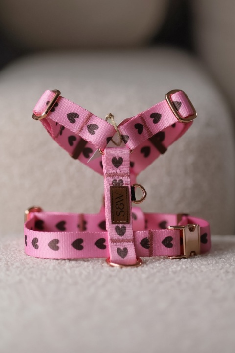 Szelki PSIAMORE Rose Gold 20 mm, S - różowe