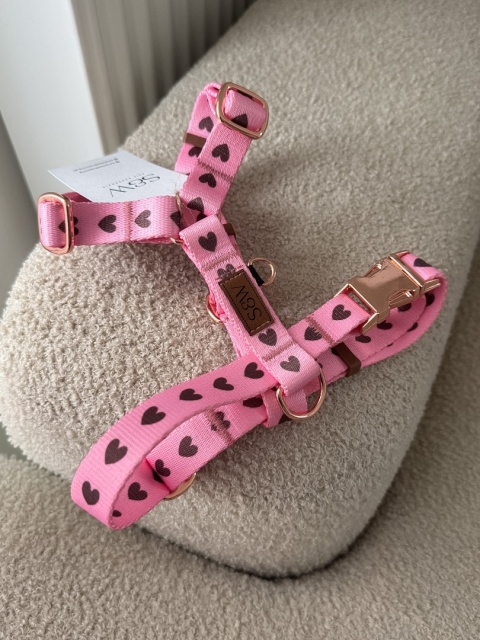 Szelki PSIAMORE Rose Gold 20 mm, S - różowe